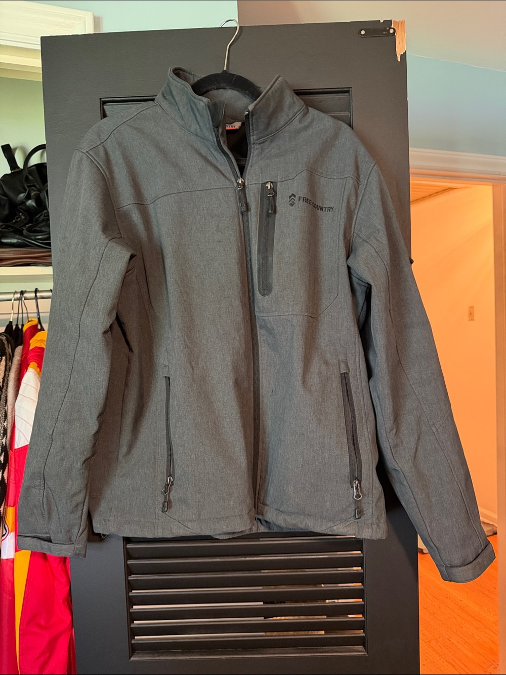 Free Country Men's Heather Gray Softshell Jacket - Full Zip